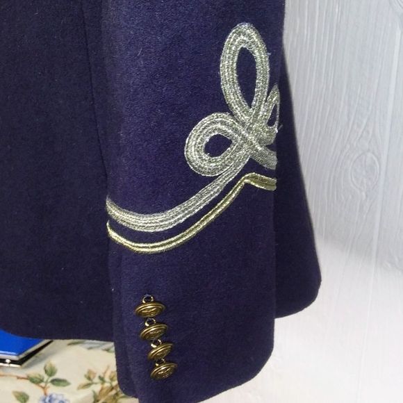 POLO RALPH LAUREN Navy Blue Double Breast Nautical Wool Hourglass Blazer - Picture 3 of 6